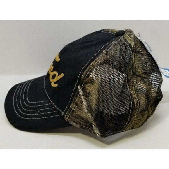 Realtree APG Black Trucker Hat Cap FORD in Gold Color & Camo Mesh NOS NEW (T14) - Picture 4 of 7